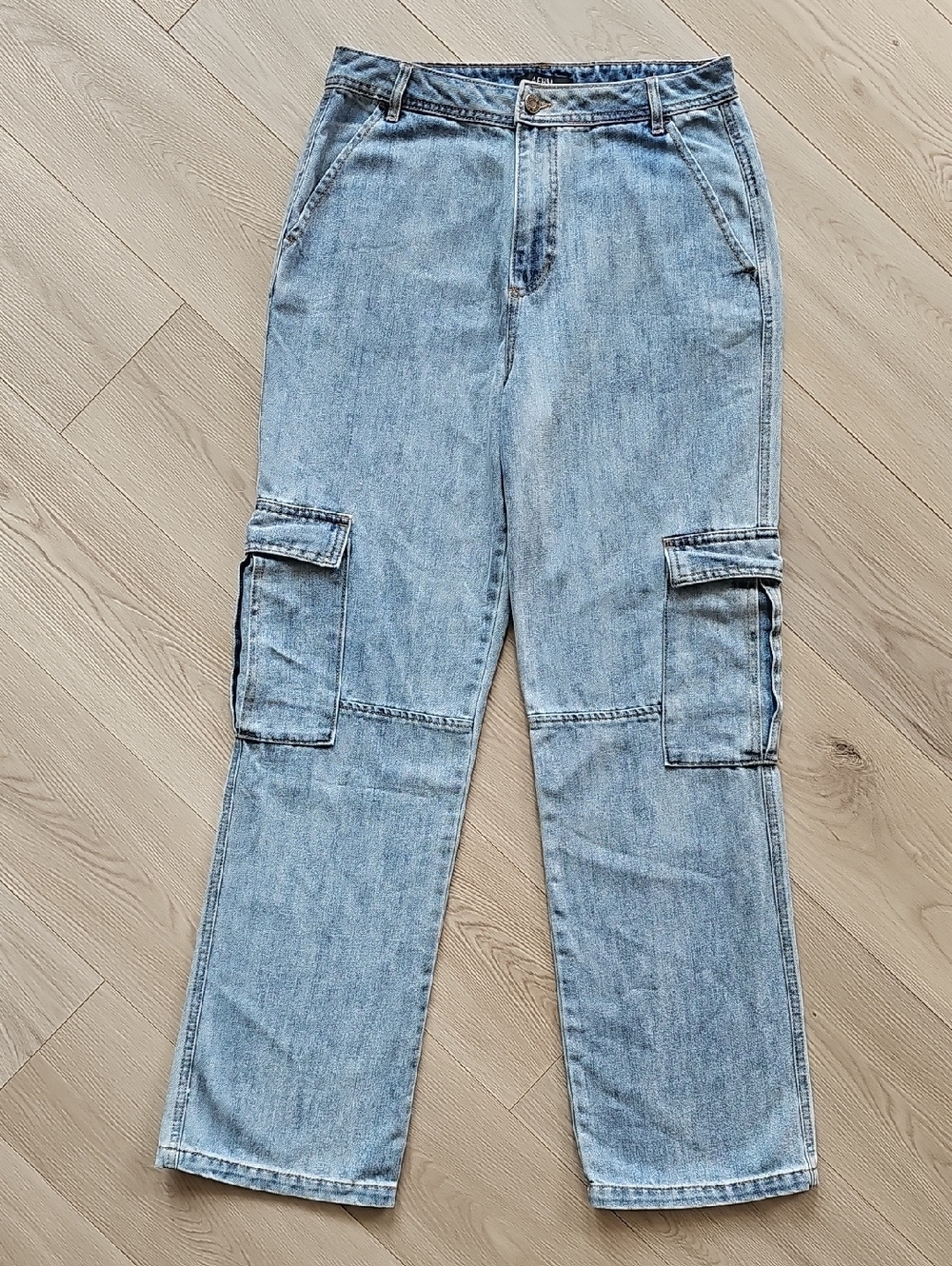 AFRM NOE High Rise Wide Leg Relaxed Cargo Pants Jeans, Sz 27